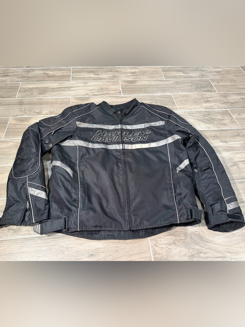 Harley-Davidson Genuine Motor Mesh Lined Riding Jacket Large Reflective Armor